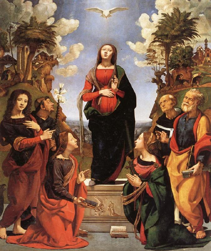 Piero di Cosimo The Immaculate Conception and Six.Saints Norge oil painting art